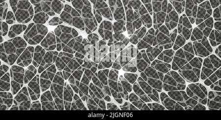 Top view of the water surface with caustic ripples as a seamless pattern. The texture of the pool with sun glare. Transparent imitation of liquid move Stock Vector