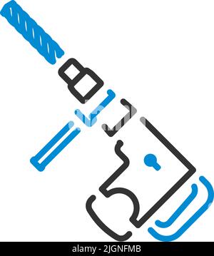 Icon Of Electric Perforator. Bold outline design with editable stroke width. Vector Illustration. Stock Vector
