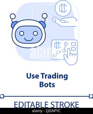 Use trading bots light blue concept icon Stock Vector
