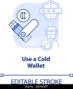 Use cold wallet light blue concept icon Stock Vector