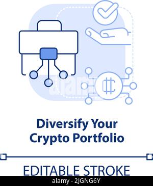 Diversify your crypto portfolio light blue concept icon Stock Vector