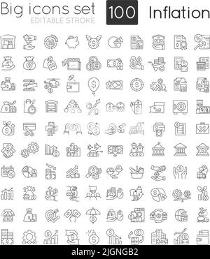 Currency policy vector line icons set. Exchange, Rate, Monetary, Value ...