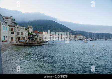 Dubrovnik, Yachting tour on the Adriatic coast in the historic harbour of Trogir, Split-Dalmatia County, Croatia, Stock Photo