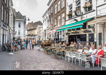 HERTOGENBOSCH, NETHERLANDS -AUGUST 28, 2015: Tourist in the streets of the historic centre of Hertogebosch in the Netherlands Stock Photo