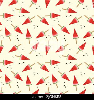Seamless watermelon slice pattern. Vector background. Vector illustration Stock Vector