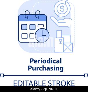 Periodical purchasing light blue concept icon Stock Vector
