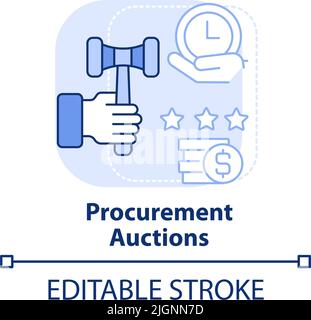 Procurement auctions light blue concept icon Stock Vector