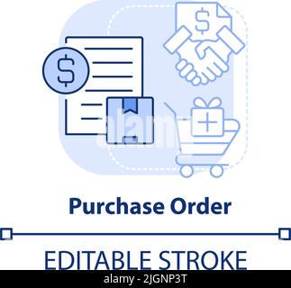 Purchase order light blue concept icon Stock Vector