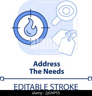 Address needs light blue concept icon Stock Vector
