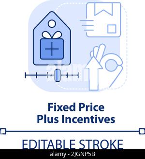 Fixed price plus incentives light blue concept icon Stock Vector