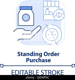 Standing order purchase light blue concept icon Stock Vector