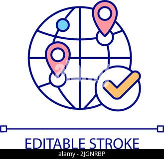 Global distribution RGB color icon Stock Vector