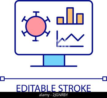Covid information chart RGB color icon Stock Vector