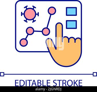 Infection spreading monitoring RGB color icon Stock Vector