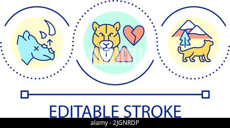 Wild animals extinction problem loop concept icon Stock Vector