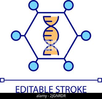 DNA molecule RGB color icon Stock Vector