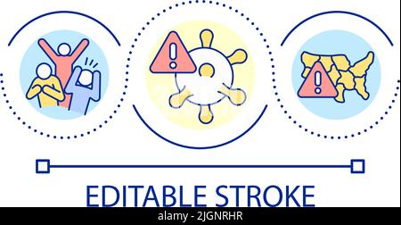 Pandemic and panic loop concept icon Stock Vector
