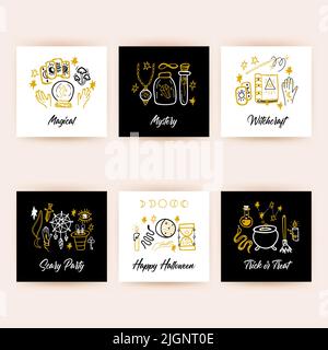 Magic Doodle Postcards Stock Vector