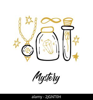 Mystery Doodle Postcard Stock Vector