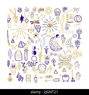 Magic Doodle Set Isolated Stock Vector