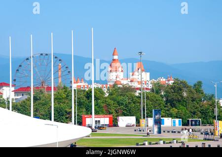 Sochi, Russia - April 22 , 2022: Sochi theme park with attractions. Stock Photo