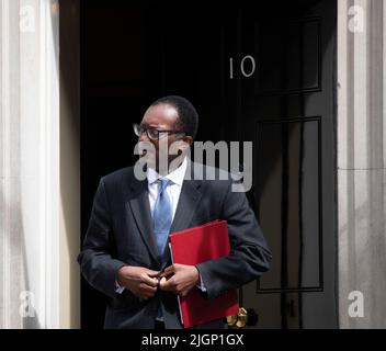 Downing Street, London, UK. 12 July 2022. Kwasi Kwarteng MP, Secretary of State for Business, Energy and Industrial Strategy in Downing Street for weekly cabinet meeting. Credit: Malcolm Park/Alamy Live News Stock Photo