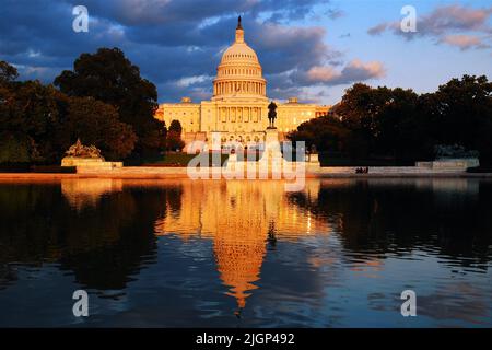 Reflections of the US Capitol Stock Photo
