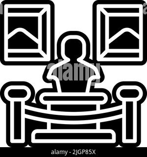 Auction gallery icon . Stock Vector