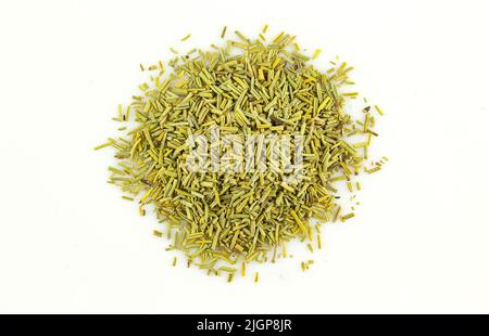 Pile of dry rosemary isolated on white background Stock Photo