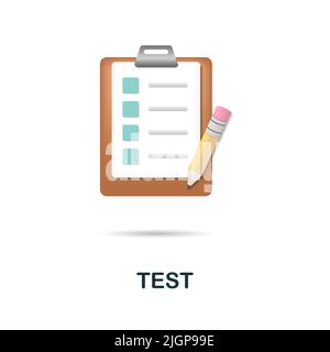 Test icon in 3d. Colored illustration from creative package collection. Creative Test icon for web design, templates, infographics and more Stock Vector