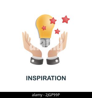 Inspiration icon in 3d. Colored illustration from creative package collection. Creative Inspiration icon for web design, templates, infographics and Stock Vector