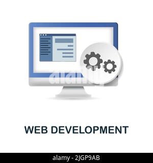 Web Development icon in 3d. Colored illustration from creative package collection. Creative Web Development icon for web design, templates Stock Vector