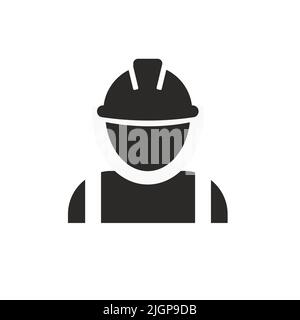 Construction Worker Icon - Contract Labor With Hard Hat Helmet Vector illustration Stock Vector