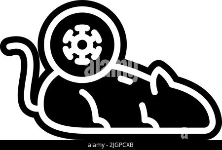 Diseases rat outline icon . Stock Vector