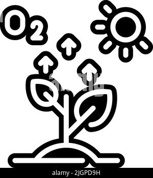 photosynthesis line icon with sun and plant Stock Vector Image & Art ...