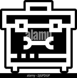 Electrician tools and elements tool box icon . Stock Vector