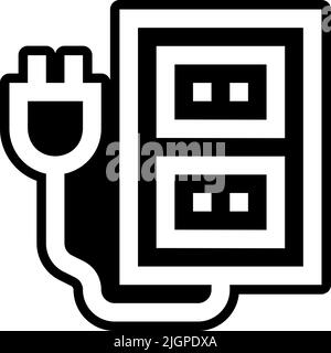 Electrician tools and elements extension cable icon . Stock Vector