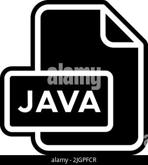 JAVA development file format. Simple flat black symbol with shadow on ...
