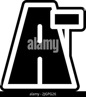 toll highway road glyph icon vector illustration Stock Vector Image ...
