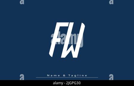 Alphabet letters Initials Monogram logo FW ,WF Stock Vector