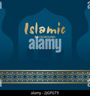 Vector design template. ornament on a blue background. islamic background Stock Vector