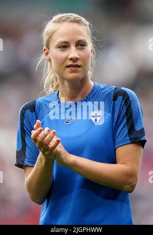 Finland's Olga Ahtinen warms ups ahead of the UEFA Women's Euro 2022 Group  B match at Stadium MK, Milton Keynes. Picture date: Tuesday July 12, 2022  Stock Photo - Alamy