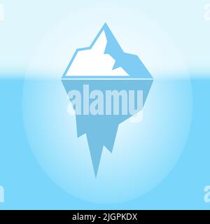 ceberg. Vector icon of a glacier drifting across the ocean. Illustration for website, application and creative design. Flat style Stock Vector
