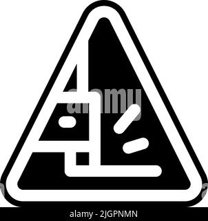 Traffic signs loose gravel icon . Stock Vector