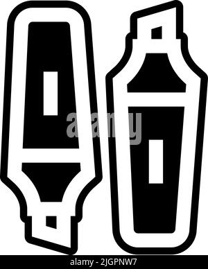 Teen age felt pens icon . Stock Vector