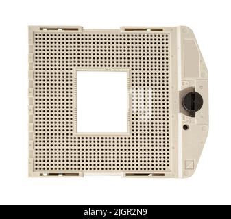 socket for a laptop processor, close-up on a white background Stock Photo