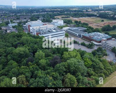 Aerial photo of industrial estate in Hoddesdon UK Stock Photo