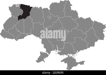 Locator map of RIVNE OBLAST, UKRAINE Stock Vector