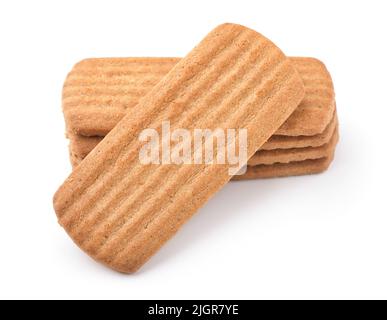 Stack of ginger biscuits isolated on white Stock Photo