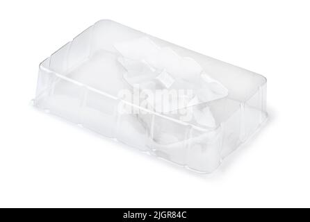 Empty thermoformable pvc blister product pack isolated on white Stock Photo